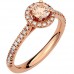 Ροζ χρυσό δαχτυλίδι Κ18 με μοργκανίτη και brilliant